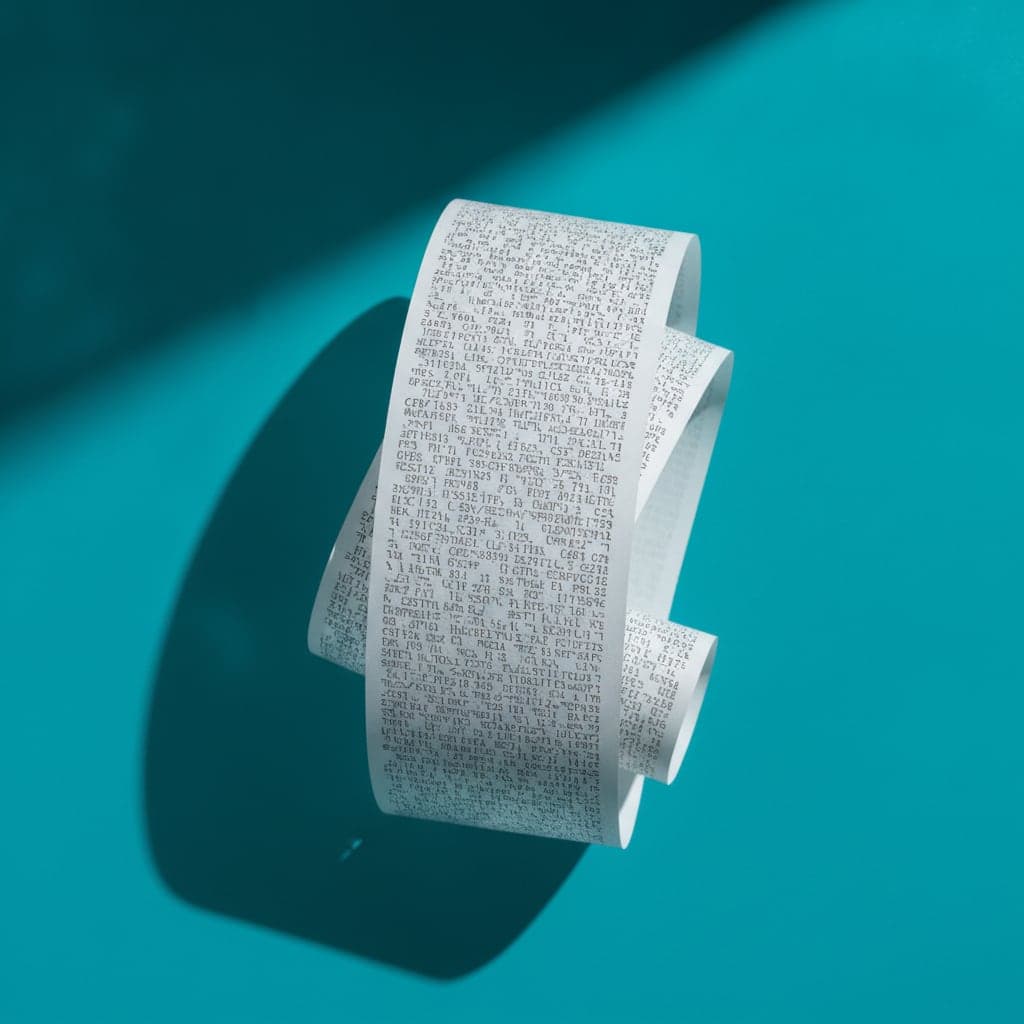 An extreme close crop of illegible thermal receipt printing